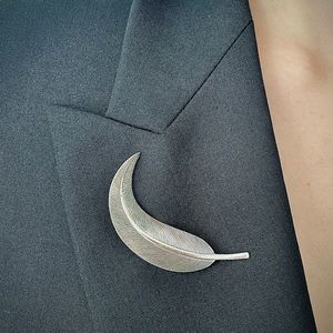 Vintage Sterling Silver Feather Brooch